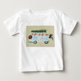 Camiseta Gatos Loucos na sua Van de Natal Hippie