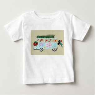 Camiseta Gatos Loucos na sua Van de Natal Hippie