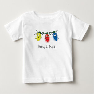 Camiseta Gatos Luzes de Natal Engraçadas, Meowy e Bright