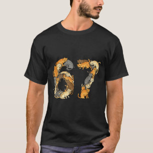 Camiseta Gatos Malhados Engraçados 6 7 Meme Seis Sete Amo G