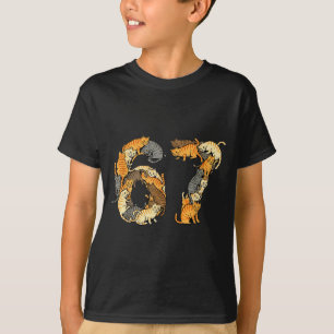 Camiseta Gatos Malhados Engraçados 6 7 Meme Seis Sete Amor 