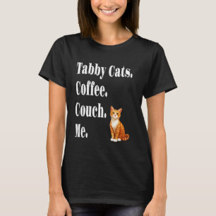 Camiseta Gatos Malhados Engraçados Café Sofá Eu Gato Malhad