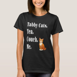 Camiseta Gatos Malhados Engraçados Chá Sofá Eu Gato Malhado