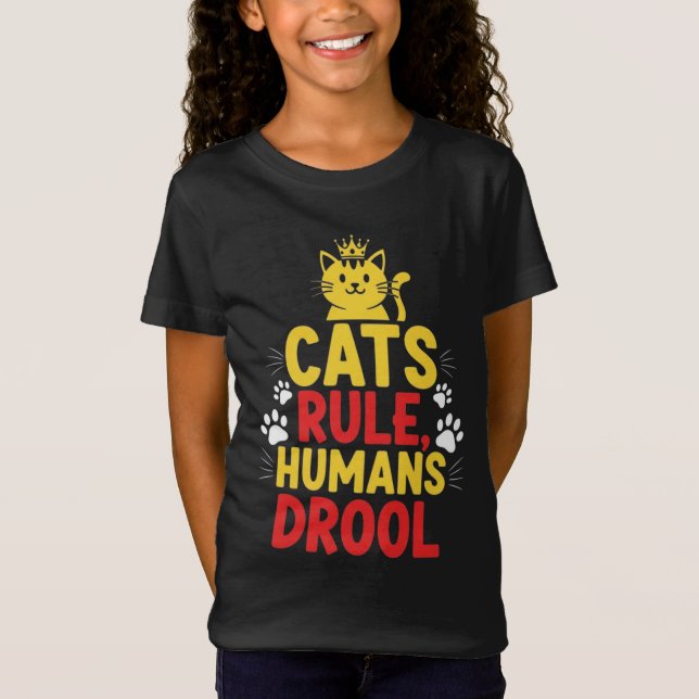 Camiseta Gatos Mandam, Humanos Babam (Frente)