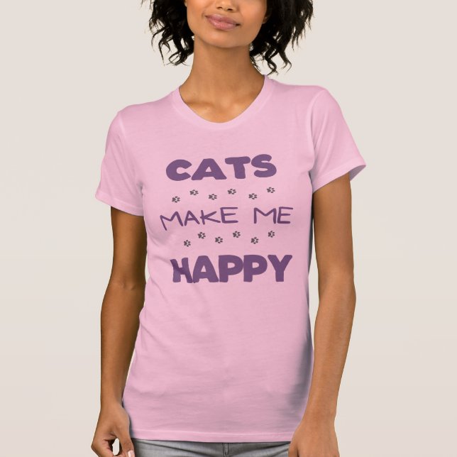 Camiseta Gatos me fazem feliz (Frente)