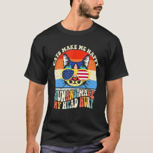 Camiseta Gatos Me Fazem Feliz Humanos Me Fazem Doer a Cabeç