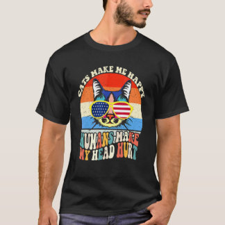 Camiseta Gatos Me Fazem Feliz Humanos Me Fazem Doer a Cabeç