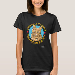 Camiseta Gatos me fazem feliz mulher negra