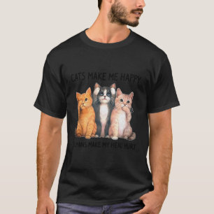 Camiseta Gatos Me Fazem Humanos Felizes Fazer Minha Cabeça