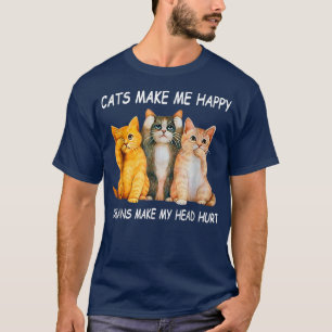 Camiseta Gatos Me Fazem Humanos Felizes Fazer Minha Cabeça 