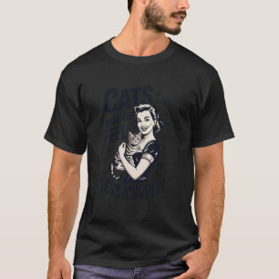 Camiseta Gatos Me Fazem Sentir Menos Assassinamente Engraça