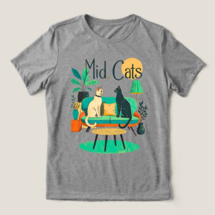 Camiseta Gatos Modernos de Meados do Século em Casa