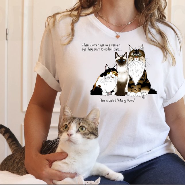 Camiseta Gatos Muitas Peças Azul Engraçado (Criador carregado)