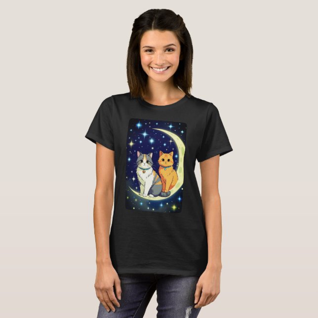 CAMISETA GATOS NA LUA (Frente Completa)