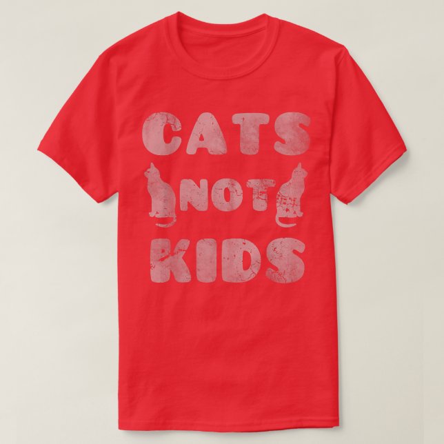Camiseta Gatos Não Crianças Engraçados Diz Humor Gato Dizen (Frente do Design)