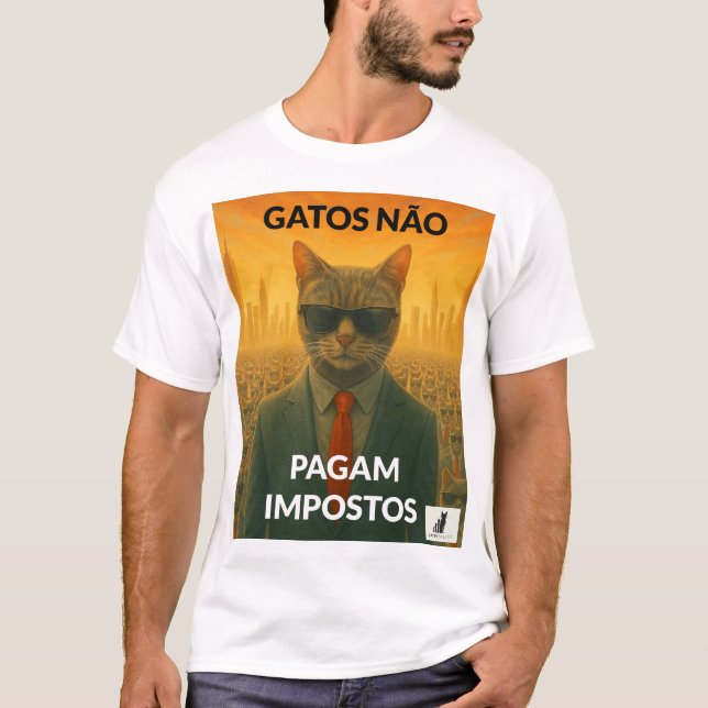 Camiseta Gatos Não Pagam Impostos (Frente)