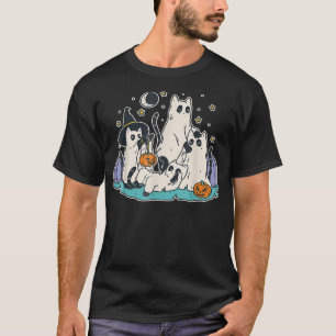 Camiseta Gatos Negros em Fantasma Figurino Bonitos Homens e