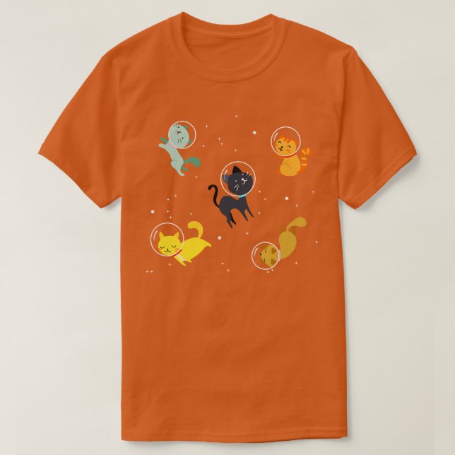 Camiseta Gatos No Espaço (Frente do Design)