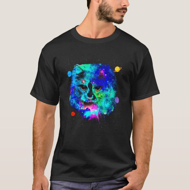 Camiseta Gatos No Espaço Exterior (Frente)