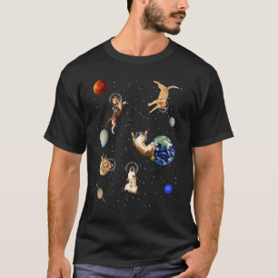 Camiseta Gatos No Espaço Gato De Galáxias No Exterior