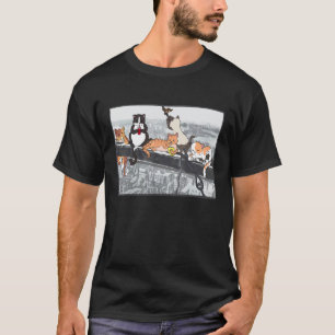 Camiseta Gatos no Topo de um Arranha-Céu Paródia de Almoço 