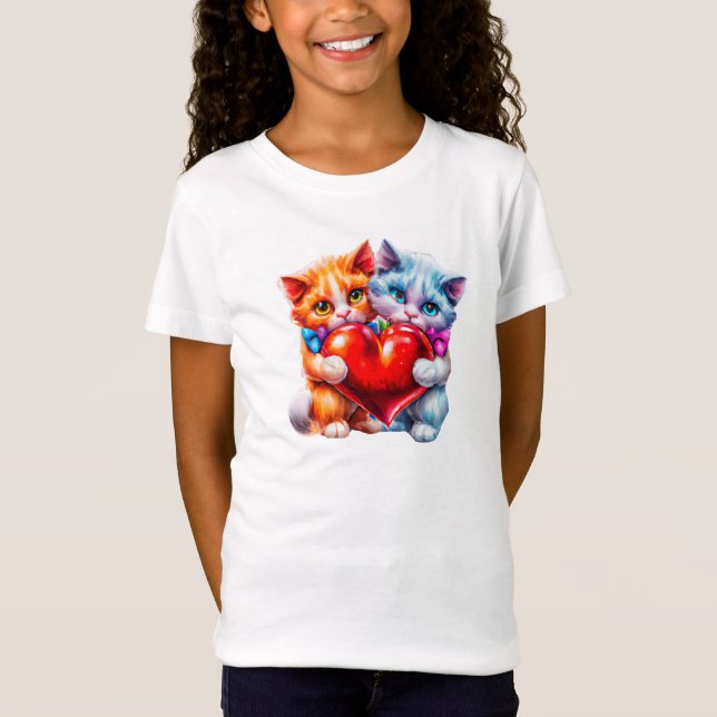 Camiseta Gatos no valentine do amor (Frente)