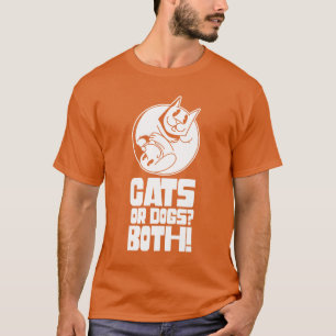 Camiseta Gatos Ou Cães Ambos Dog Cat Lover presente de colh