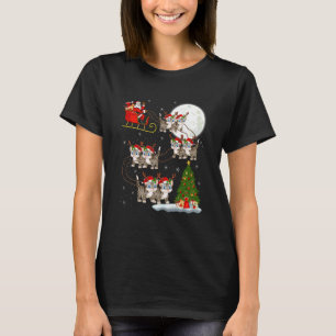 Camiseta Gatos Papai Noel Trenó Voador Divertido Mágico Nat