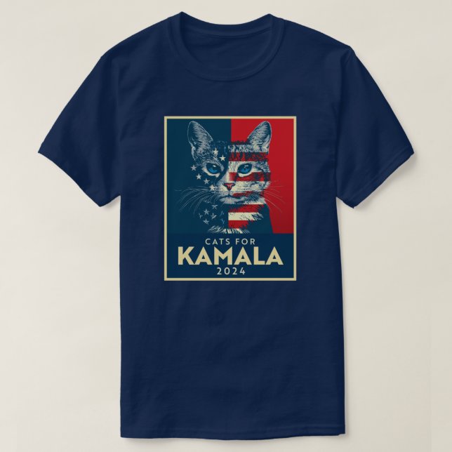 Camiseta Gatos para Kamala (Frente do Design)
