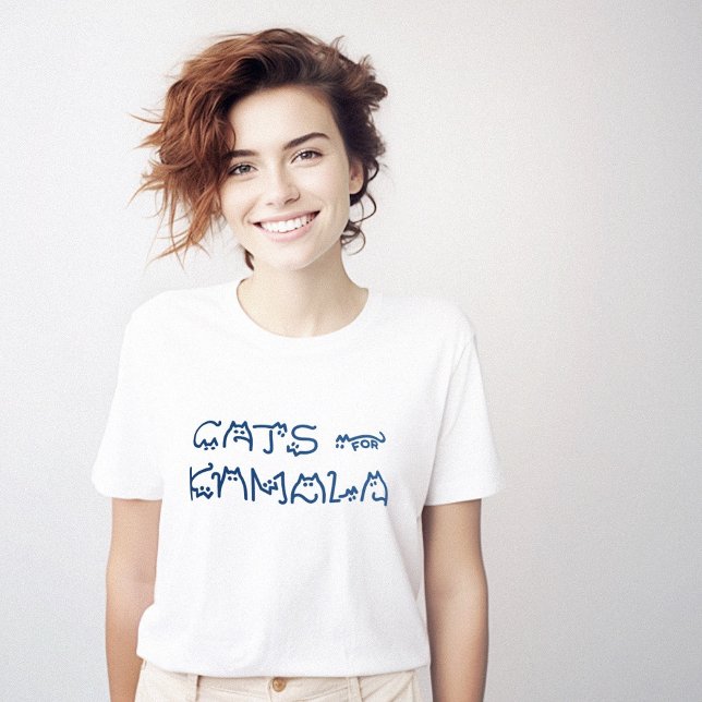 Camiseta Gatos para Kamala Cat Typografia Original (Cats for Kamala Cat Typography Cute Original T-Shirt)