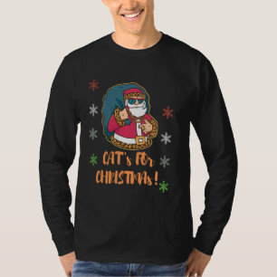 Camiseta Gatos Para Todos Gato De Natal Gato Feio