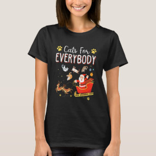 Camiseta Gatos Para Todos o Natal de Papai Noel