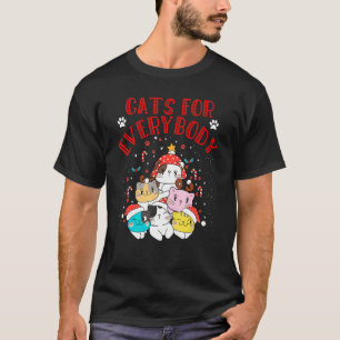 Camiseta Gatos Para Todos o Natal do Papai Noel Gato Fofo