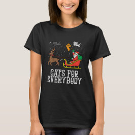 Camiseta Gatos Para Todos o Natal Gato Divertido Natal Mulh