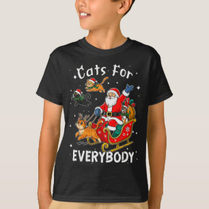Camiseta Gatos Para Todos o Papai Noel Natal Gato Divertido