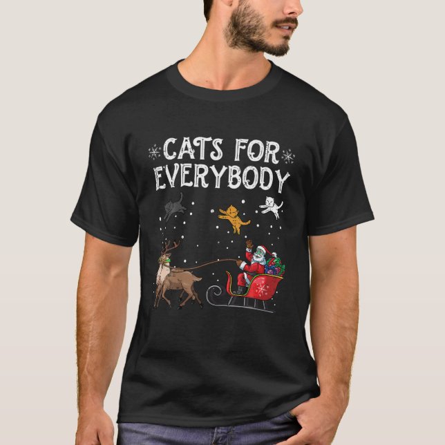 Camiseta Gatos Para Todos Os Casos De Natal Gato Engraçado  (Frente)