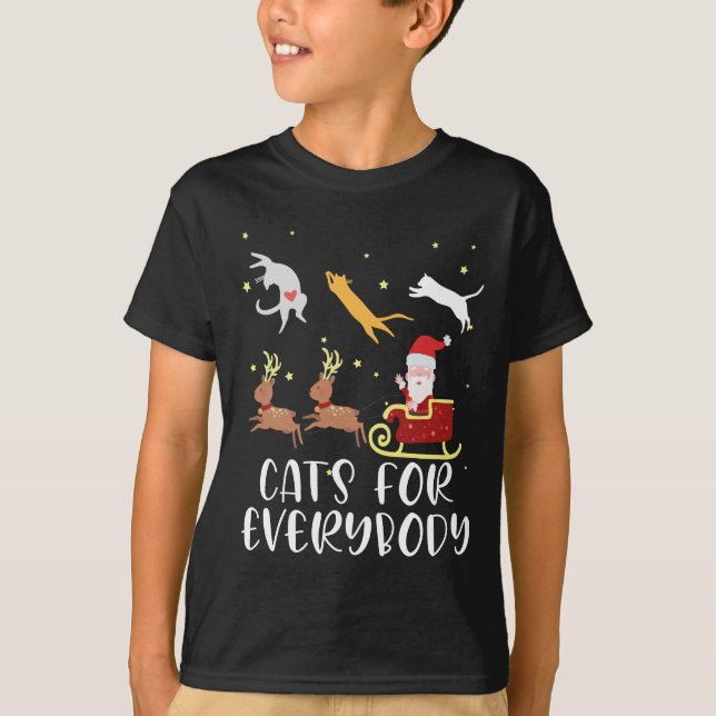 Camiseta Gatos Para Todos Os Casos De Natal Gato Engraçado  (Frente)