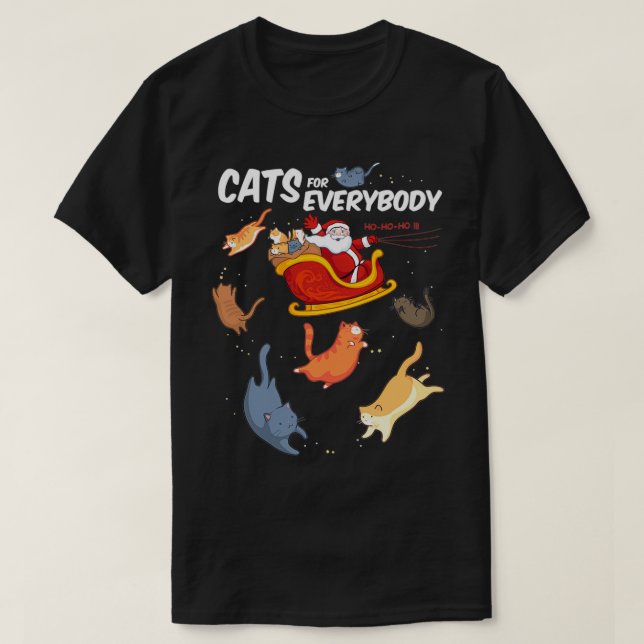 Camiseta Gatos para todos os gatos engraçados do Natal (Frente do Design)