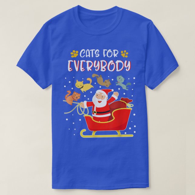 Camiseta Gatos Para Todos Os Passos De Natal  (Frente do Design)