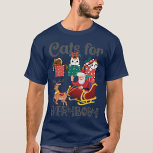 Camiseta Gatos Para Todos Papais noeis Engraçados PJs De Na