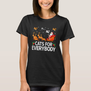 Camiseta Gatos para Todos Pijamas de Natal Papai Noel Trenó