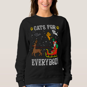 Camiseta Gatos Para Todos Santa Natal PJs Xmas Mulheres