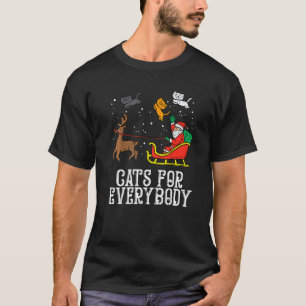 Camiseta Gatos Para Todos Santa PJs de Natal Xmas Mulheres