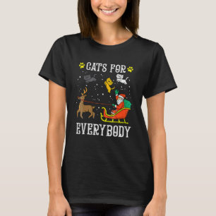 Camiseta Gatos Para Todos Santa PJs de Natal Xmas Mulheres