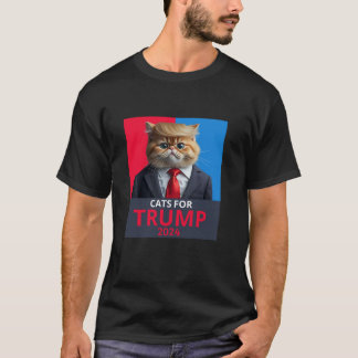 Camiseta Gatos Para Trump 2024 Tee Engraçado Para Vance Tru