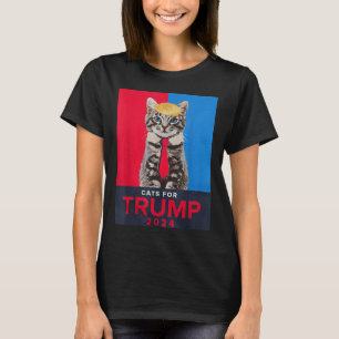 Camiseta Gatos Para Trump 2024 Tee Engraçado Para Vance Tru