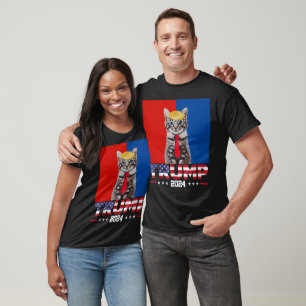 Camiseta Gatos Para Trump 2024 Vance Trump Red Blue