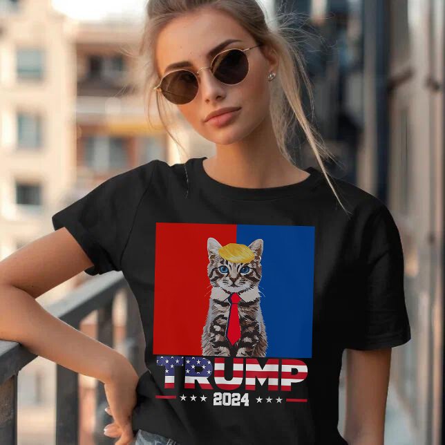 Camiseta Gatos Para Trump 2024 | Vance Trump Red Blue (Criador carregado)