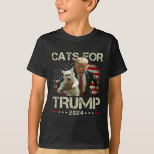 Camiseta Gatos Para Trump 2024 Voto Engraçado Para Trump -