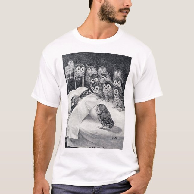 Camiseta Gatos Pássaro da Coruja, Louis Wain (Frente)